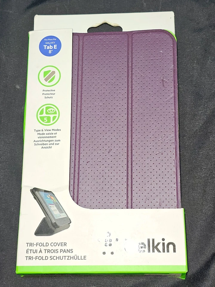 Funda triple plegable Belkin F7P369BTC01-TL para Galaxy Tab E 8" - Caja abierta Foto 1 de 3