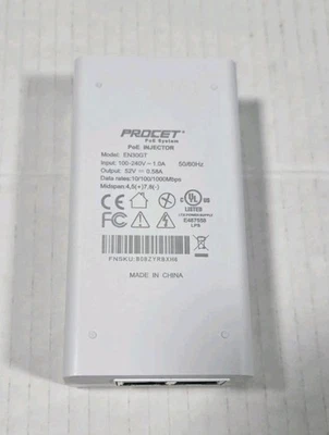 PROCET PoE Injector EN30GT Gigabit Power Over Ethernet NEW (READ) - Image 1 of 2