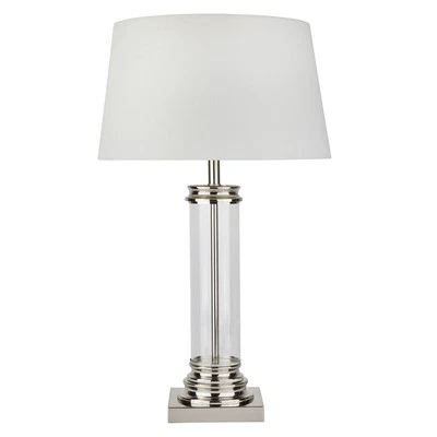 Lampada Da Scrivania Contemporanea Pedestal Acciaio Argento 1 Luce E27 - Immagine 1 di 3