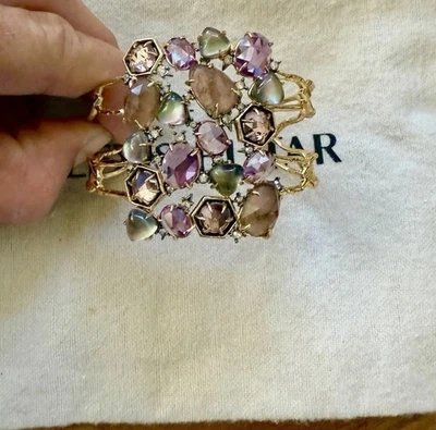 Brazalete Brazalete 100% Auténtico Alexis Bittar Púrpura Multi Cristal y Piedra Foto 1 de 4