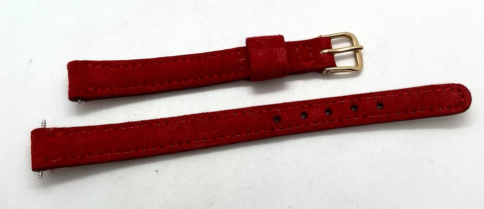 Ремешок для часов JBAMPION NOS КРАСНЫЙ подлинный с подкладкой и матовой свиной кожей ушки 10 мм - Изображение 1 из 4