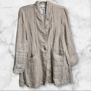 Eileen Fisher 100% Organic Linen Doubleweave Jacket Womens Size Small - Picture 1 of 7