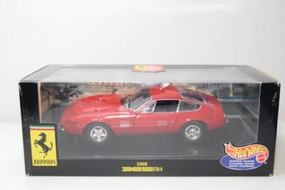B23 1:18 HOTWHEELS MATTEL FERRARI 365 GTB/4 1968 ROSSO NUOVO CON SCATOLA - Immagine 1 di 4