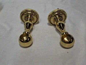 Vintage 1980’s Solid Brass Towel Rod SET for Bathroom Gold Toned, No Rod. - Picture 1 of 6