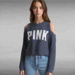 SUDADERA CORTA VICTORIA'S SECRET ROSA HOMBRO FRÍO TALLA MEDIANA... ¡¡GUAU!!! - Imagen 1 de 5