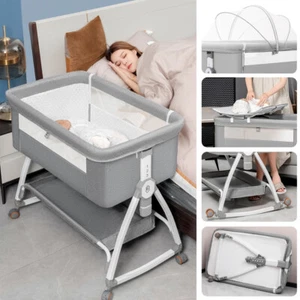 Faltbare Beistellbett Baby Bett mit Matratze Kinderbett Zustellbett Bassinet DE - Bild 1 von 32