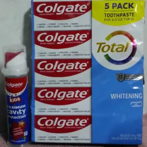 Colgate Total Whitening Gel Toothpaste ~ Five Pack ~ 6 Ounce Each Tube - Picture 1 of 7