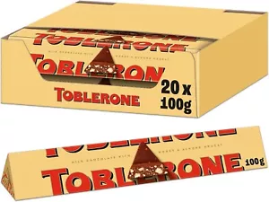 Toblerone Swiss Milk Chocolate 100g Bars - 20 Pack - Fresh Stock - Picture 1 of 4