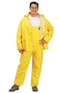 New Bata Tuftex Rain Work Wear 3 pc Heavy Duty Jacket w/ Hood & Bibs/Pants XXL - Picture 1 of 10