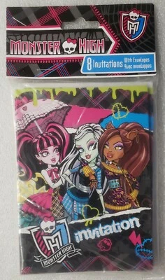 Monster High Invitations 8 Pack Unique Party Favors - Image 1 of 4