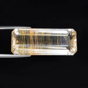 43,00 ct SCHIMMERNDER UNBEHANDELTER SCHÖNER NATÜRLICHER RUTILTOPAS ACHTECK siehe Vdo 6327 A - Bild 1 von 2