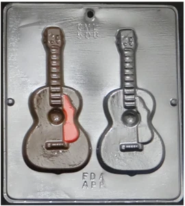 NUEVO 2 Cav Musical Acústica GUITARRA Chocolate Caramelo Fondant Yeso Arcilla Molde - Imagen 1 de 6