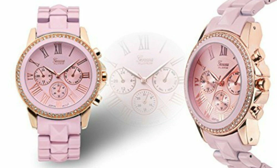 NUEVO Reloj Pulsera Geneva Platino 4797 Mujer Colección Celebración Rosa/Dorado Foto 1 de 1