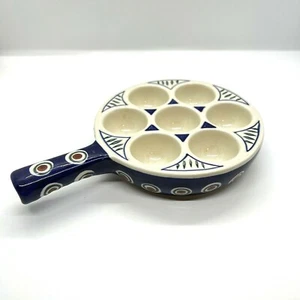 Polish Pottery Snail Pan Escargot Dish 7 Hole Wiza Ceramic Porcelain - Imagen 1 de 10
