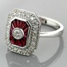 Bague De Mariage/Élégante En Platine 950 - Améthyste & CZ - Taille Sur Mesure - Faite Main