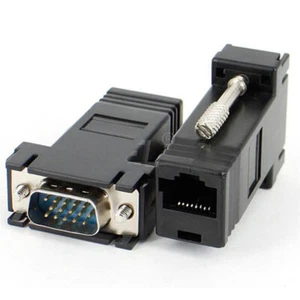 Extender VGA RGB HDB Male To LAN CAT5 CAT6 RJ45 Net Cable Female Adapter JR.y JW - Afbeelding 1 van 6