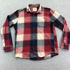 Hollister mens blue/red checkered plaid long sleeve button down shirt - size XL - Picture 1 of 18