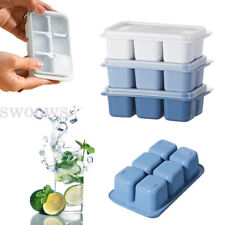 3PCS 6 Grids Plastic Mini Ice Cube Tray With Lid Mold Ice Maker Square Mould