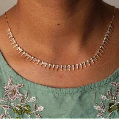 Collar Gargantilla 40 Diamantes Eslabones Delicados Oro Amarillo 14k Foto 1 de 4