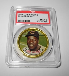 1964 Topps Baseball Coin Pin #99 Jim Grant Cleveland Indians PSA 9 MINT - Picture 1 of 2