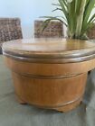 Antique/vintage Wooden Cheese Containr On Legs, Metal (copper?) Bound Rare Style