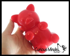1 RANDOM Large Sticky Mochi Gummy Bear - Large Solid Squishy Sensory Fidget Toy - Picture 1 of 13
