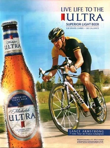 2009 PRINT AD - MICHELOB ULTRA BEER AD - SUPERIOR LIGHT BEER - LANCE ARMSTRONG - Picture 1 of 1