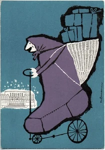 KL 06 RENZO KOLLMANN 1959 - Befana all'Università - Trieste - Biglietto d'auguri - Imagen 1 de 2