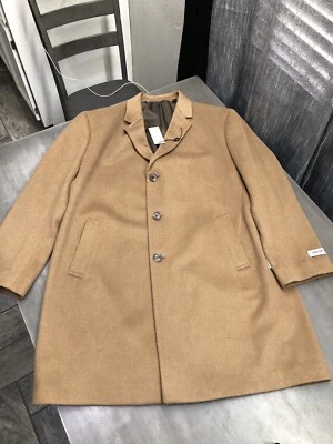 Kenneth Cole Reaction Raburn Mens 48R Wool Blend Trench Coat Camel NWT $350 - Image 1 of 4