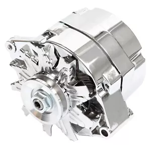 Alternator For Chrome 1 Wire Self Exciting Street Rod GM 305 350 BBC SBC ADR0335 - Picture 1 of 7