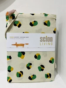 Scion Living Leopard Punkte King Size Bettwäscheset Kiesel & Mint Blatt - Bild 1 von 2