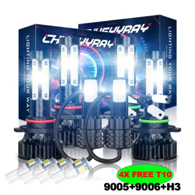 9005 9006 H3 LED Headlight Kit Hi Lo Fog Light For Chrysler 300M 1999-2004 - Image 1 of 4