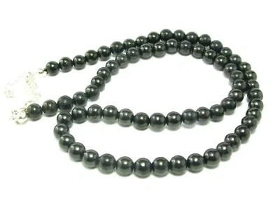 Colar de shungite com contas redondas de 6 mm da Rússia - 16-36" - Imagem 1 de 4