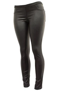 Faux Leather Leggings Elastic Waist Skinny Pant Jegging S ~ L - Picture 1 of 4