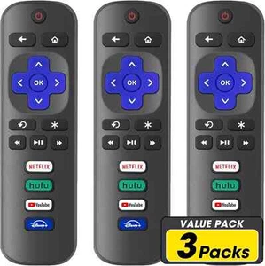 Pack of 3 Replacement Remote Control Only For Roku TV (US Seller) - Picture 1 of 7