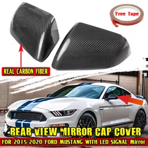 Couvercle Rétroviseur Latéral en Fibre de Carbone Pour 2015-2021 Ford Mustang - Foto 1 di 12