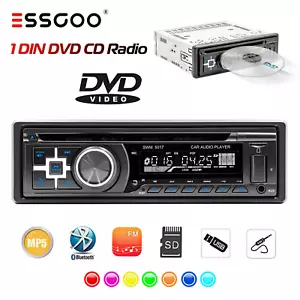 Single 1 Din Car Stereo CD DVD Radio Bluetooth USB SD AUX Audio MP3 FM AM Player - Picture 1 of 12