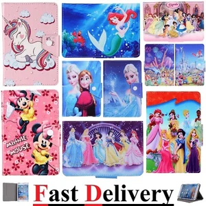 7" 8" 9.7" 10.1 inch 10.2" 10.5" Tab~ Leather Cover. Princesses Kids Tablet Case - Picture 1 of 74