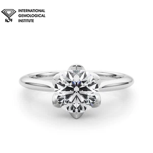 IGI Certified D/VS 2.00 Ct Round Cut Lab Grown Diamond Solitaire Engagement Ring - Picture 1 of 28