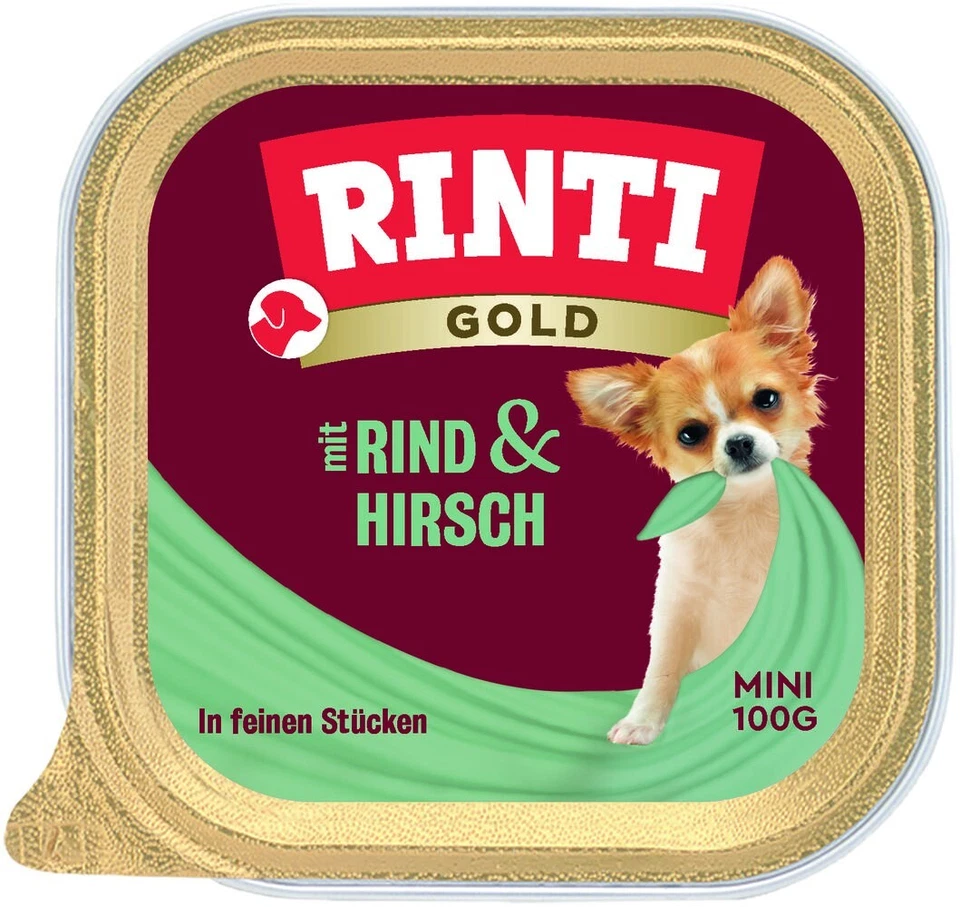 RINTI Gold mini Hirsch & Rind  16x 100g Hundenassfutter - Bild 1 von 1