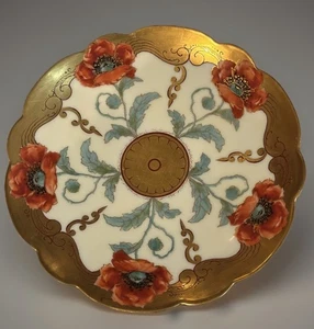 Limoges Pickard strahlender Mohn Teller 8,375" handbemalt schön antik - Bild 1 von 10