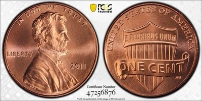 2011 Lincoln Shield Cent PCGS MS67RD - Image 1 of 3