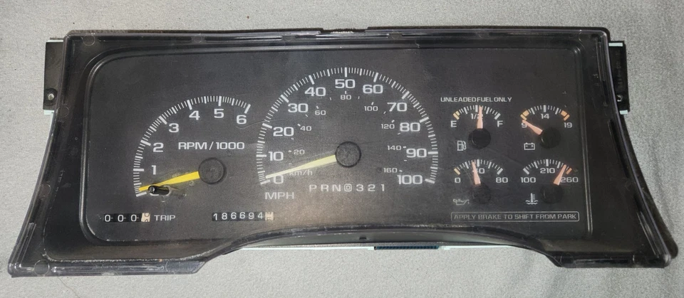 1995-up OEM CHEVY & GMC CAMINHÃO TAMANHO COMPLETO E PAINEL DE INSTRUMENTOS SUV 186k - Imagem 1 de 4