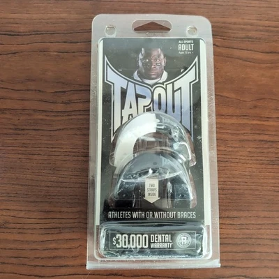 Protetor bucal Tapout preto todos os esportes adulto 12+ anos novo no pacote futebol  - Imagem 1 de 4