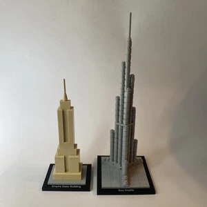 2 Lego Architecture Empire State Building & Burj Khalifa NO MANUAL OR BOX - Picture 1 of 13