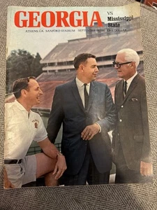 1967 Mississippi State VS Georgia Bulldogs Football Program Vintage Dawgs UGA - Picture 1 of 4