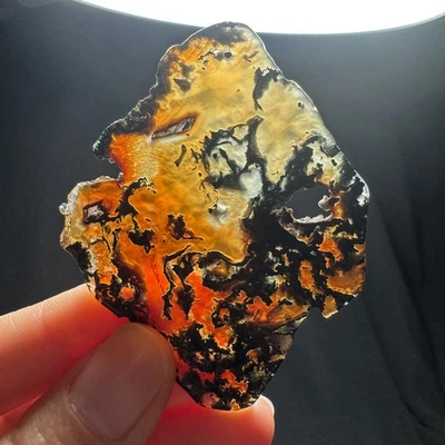 Rebanada escénica de ágata musgo de 6,5 cm - Colgante perforado 38 Foto 1 de 4