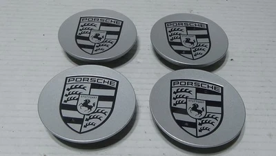 2003-2010 Porsche Cayenne S Wheel Center Caps Silver 4 Set - Image 1 of 4