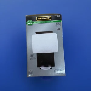 DEFIANT  Black Motion Activated Battery Powered Outdoor Flood Light - Picture 1 of 6