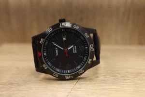 Timex Herrenuhr 40mm schwarzfarbenes Gehäuse mit schwarzem Indiglo Zifferblatt New Batt - Bild 1 von 6
